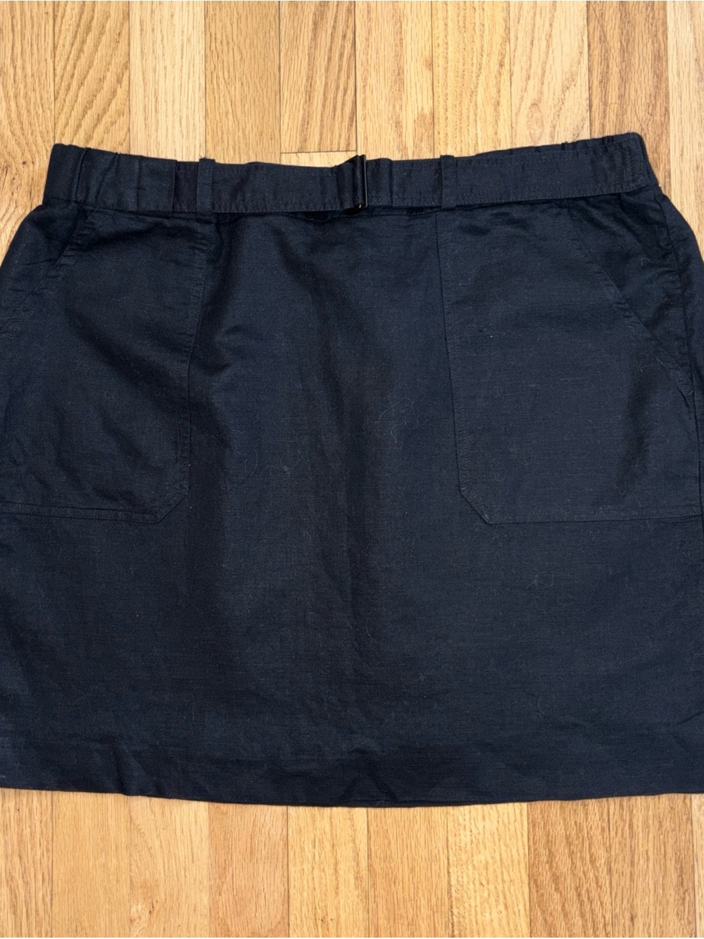 Banana Republic Black A-Line Skort Elastic Waist Adjustable Belt Size Large